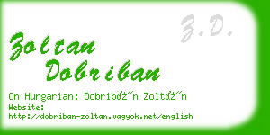 zoltan dobriban business card